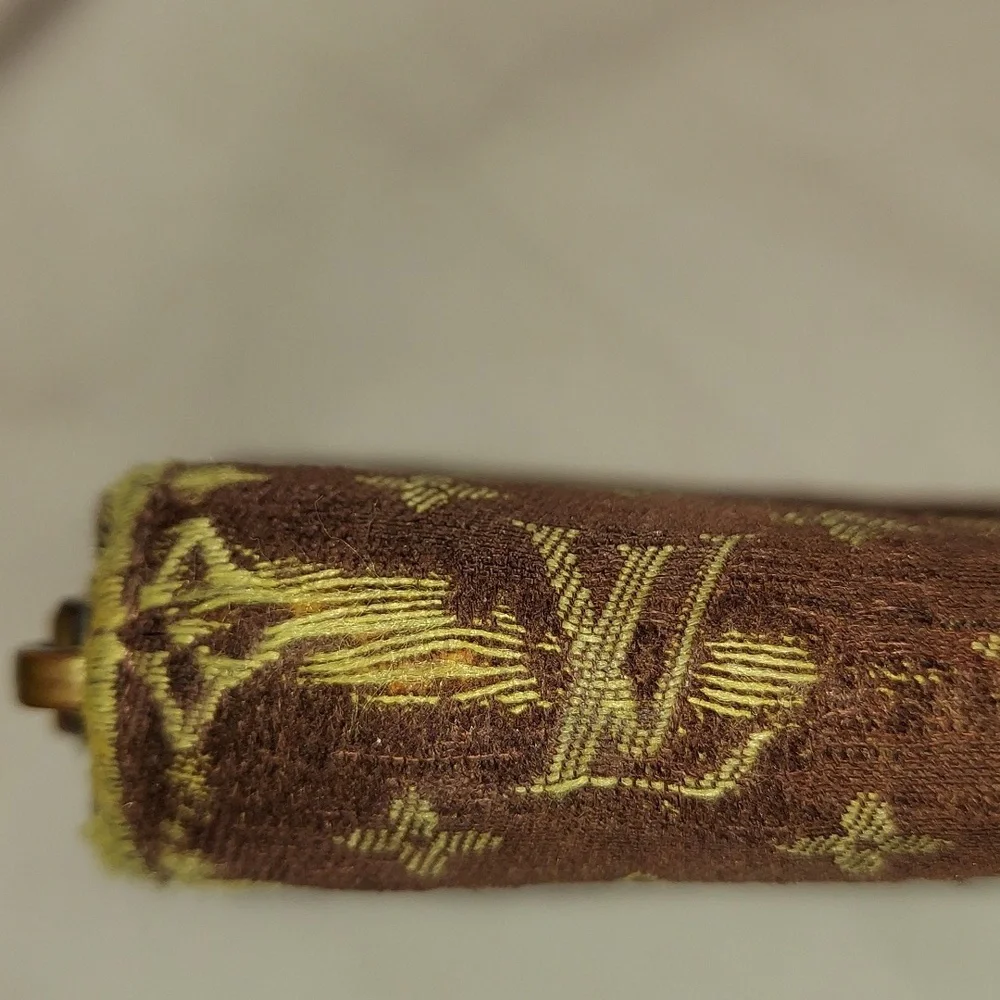 Authentic Louis Vuitton Brown Denim Min Lin Long Zippy wallet